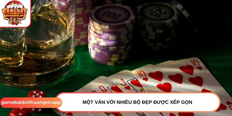 Một ván với nhiều bộ đẹp được xếp gọn